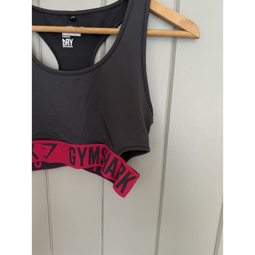 Gymshark Cutout Sports Bra L Large Gray Pink Dry Moisture Management - Picture 2 of 5